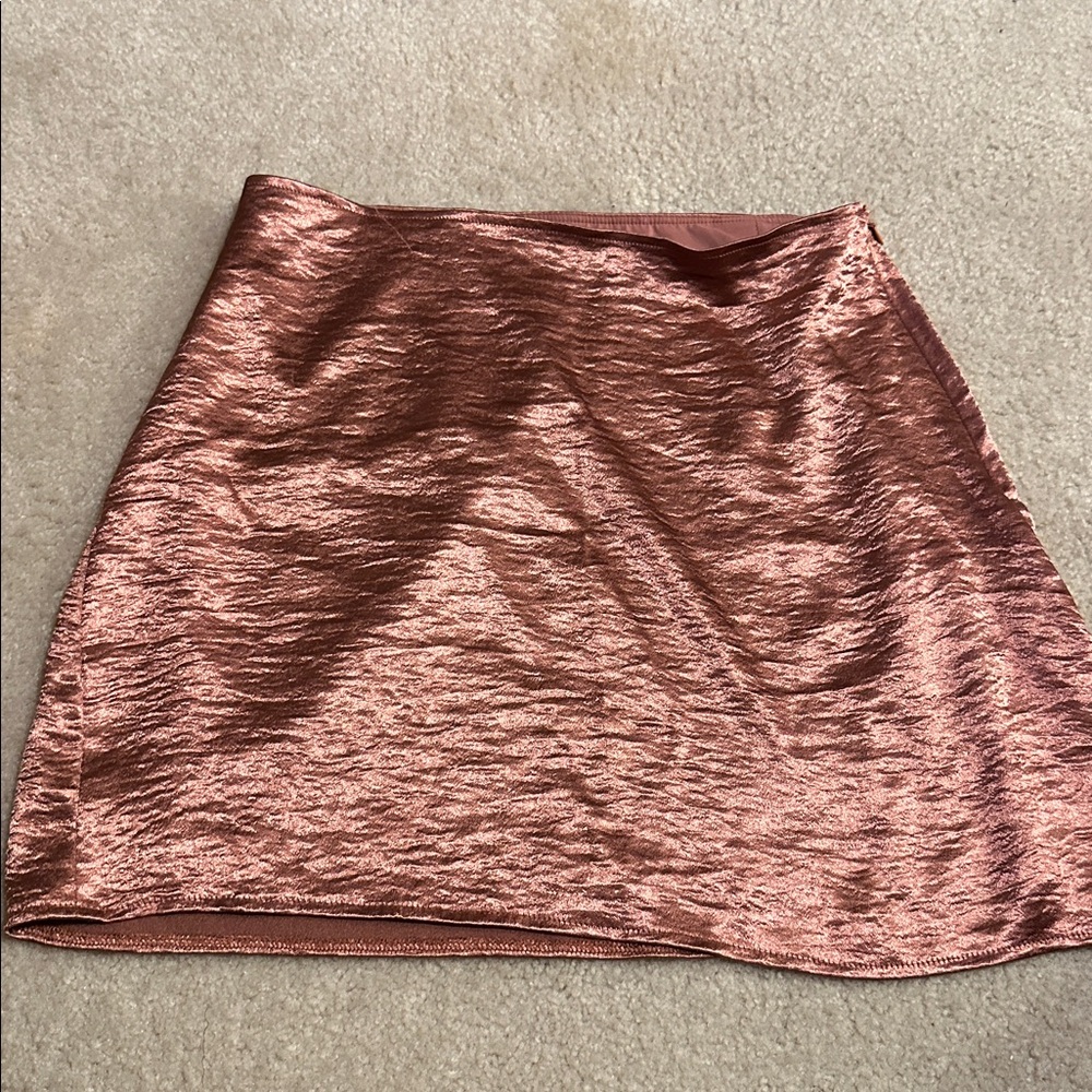 Express Metallic Mini Skirt in Copper